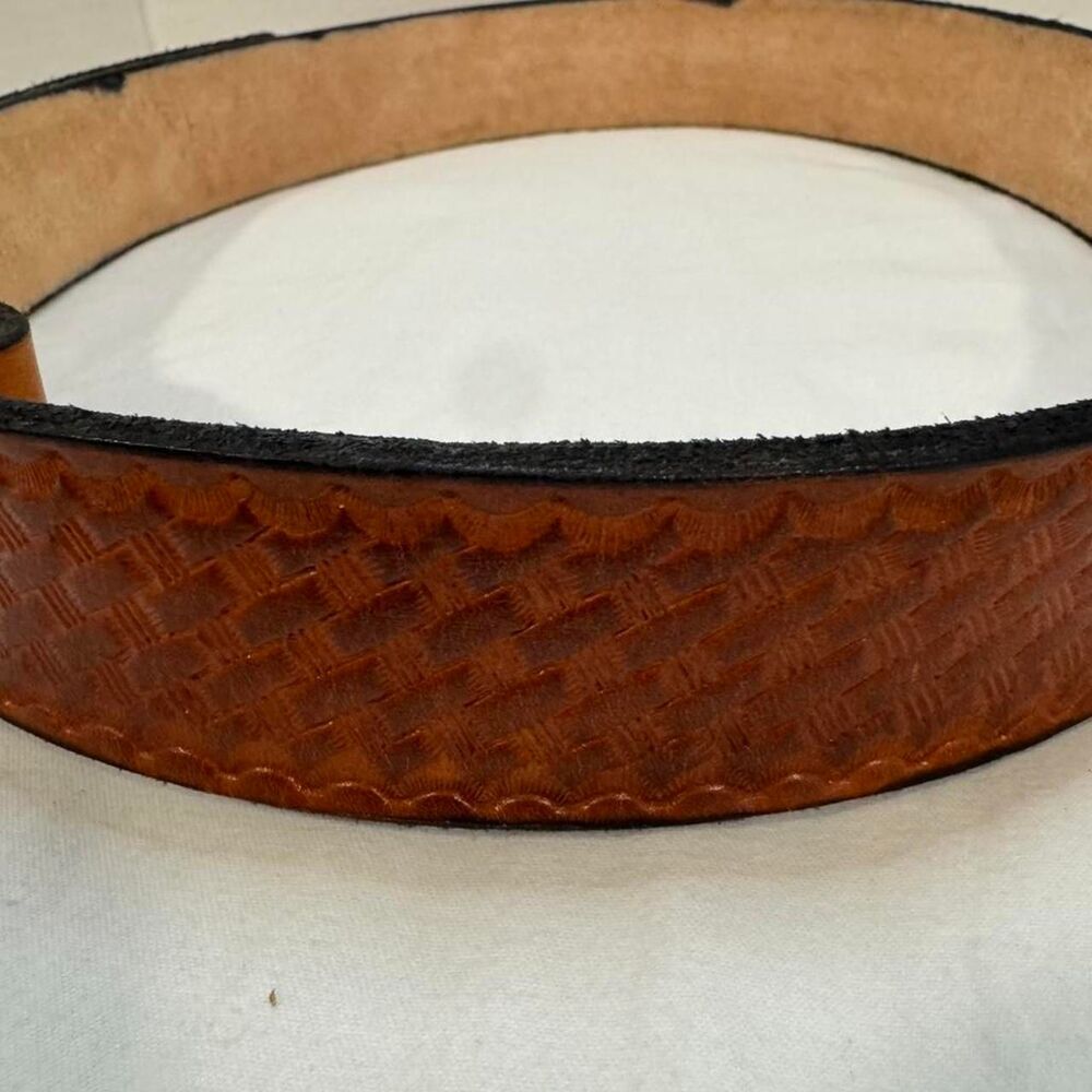 Crosshatch Men's Brown Belt 33"-39" Med Leather Western Rodeo Minimalist Cowboy
